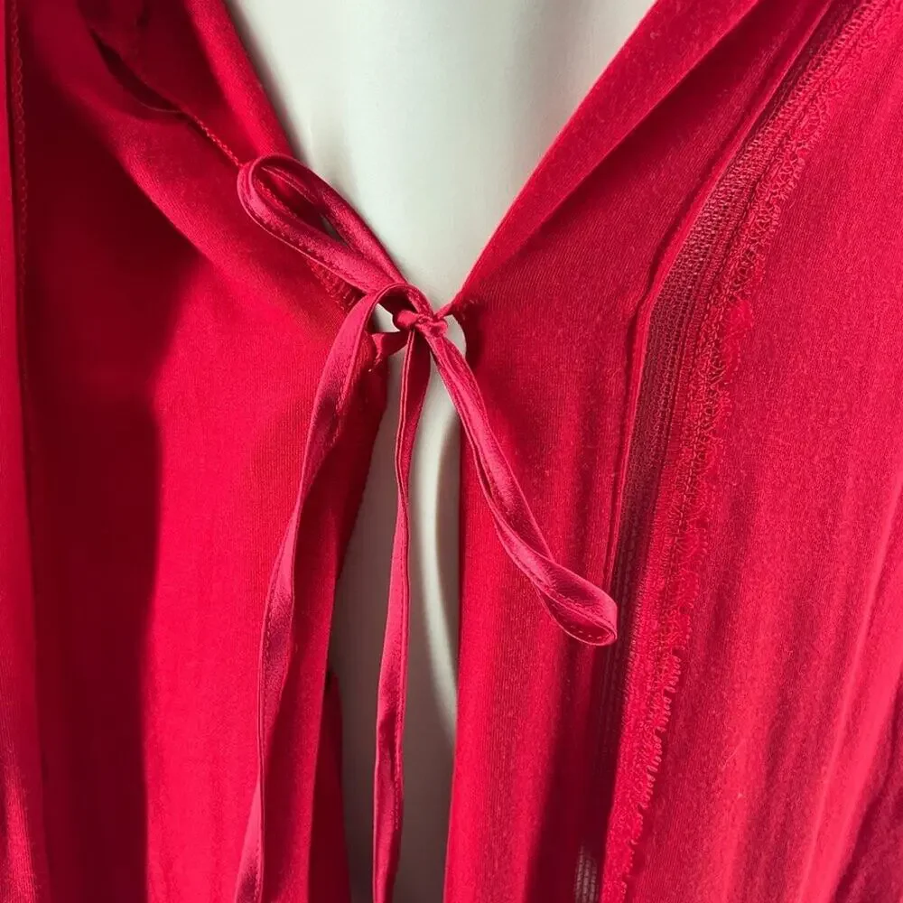 Victoria's Secret Red Hot Robe Lace Accents Womens XS/S